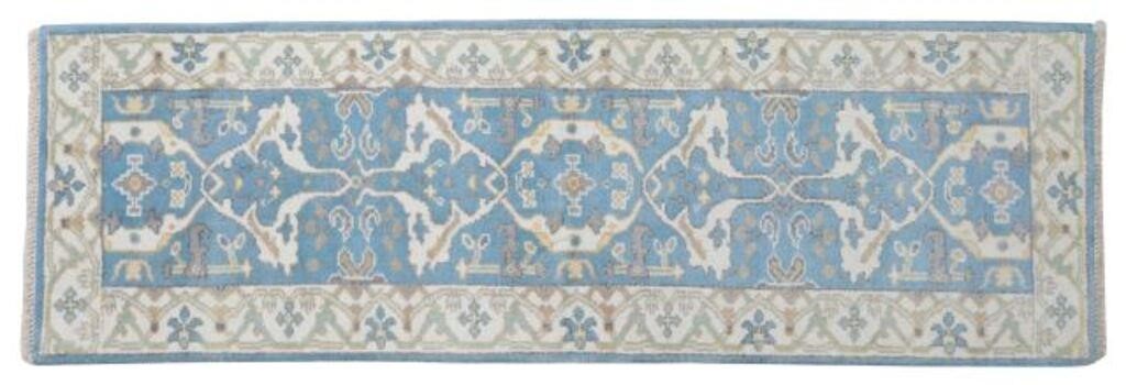 HAND-TIED OUSHAK RUNNER, INDIA,