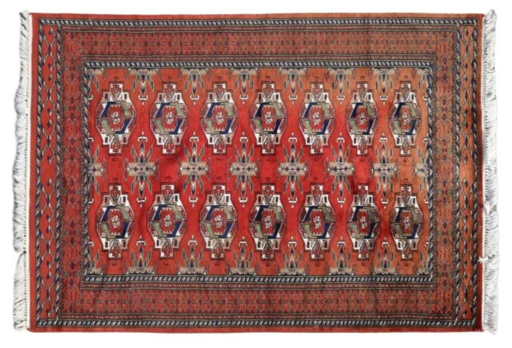 HAND-TIED PAKISTANI BOKHARA RUG,