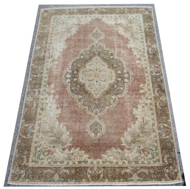 HAND-TIED PAKISTANI TABRIZ OVERDYED
