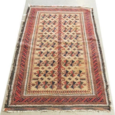 HAND-TIED PERSIAN BELUCHI RUG, 4'2"