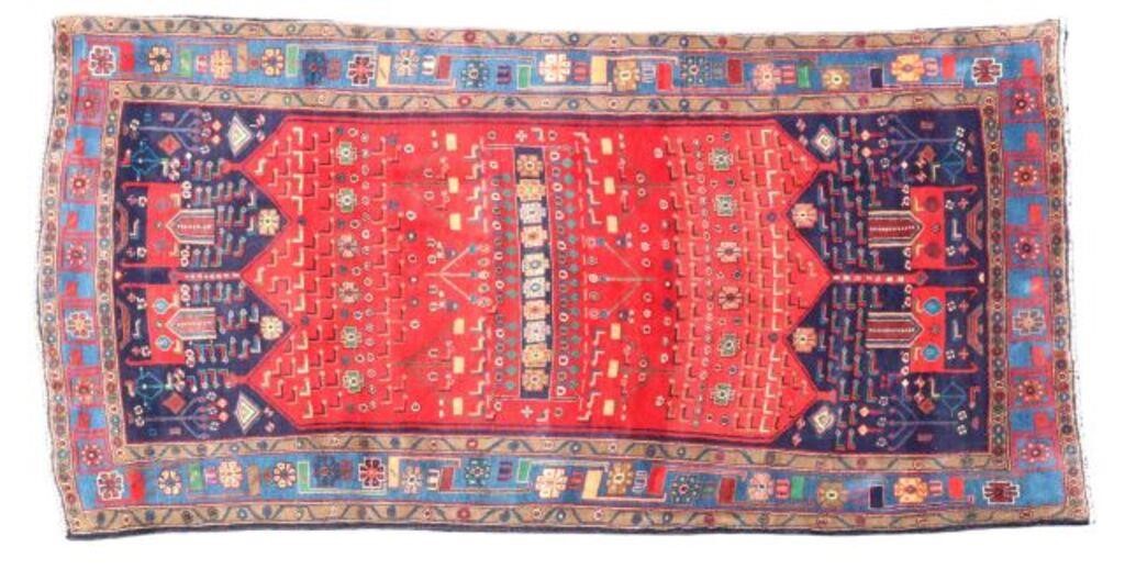 HAND-TIED PERSIAN BIJAR RUG, 9'7" X
