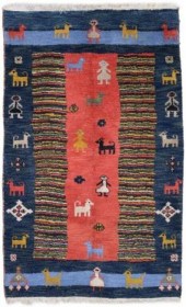 HAND-TIED PERSIAN GABBEH RUG,