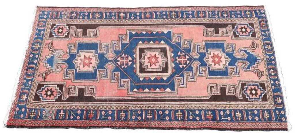 HAND-TIED PERSIAN HAMADAN RUG,