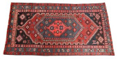 HAND-TIED PERSIAN HAMADAN RUG,