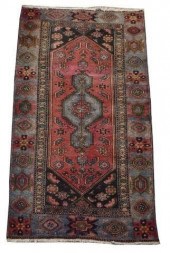 HAND-TIED PERSIAN HAMADAN RUG,