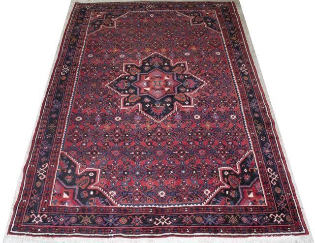 HAND-TIED PERSIAN HAMADAN RUG, 7'6"