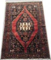 HAND-TIED PERSIAN HAMADAN RUG,