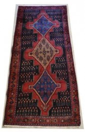 HAND-TIED PERSIAN HAMADAN RUG,