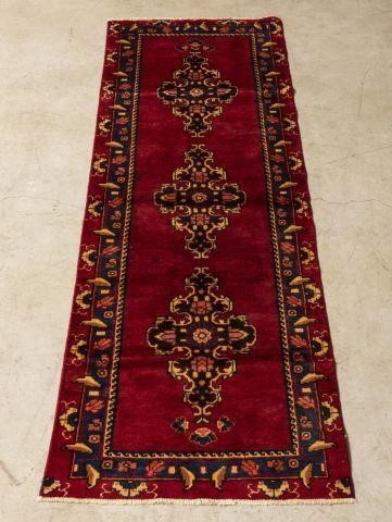 HAND-TIED PERSIAN HAMADAN RUNNER,