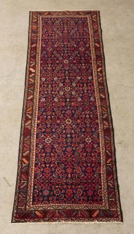 HAND-TIED PERSIAN HAMADAN RUNNER,