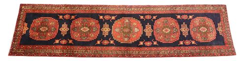 HAND-TIED PERSIAN HAMADAN RUNNER,