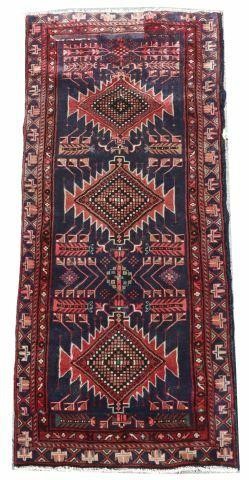 HAND-TIED PERSIAN HAMADAN RUNNER,