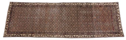 HAND-TIED PERSIAN HAMADAN RUNNER,