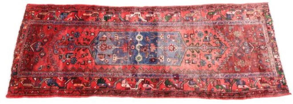 HAND-TIED PERSIAN HAMADAN RUNNER,