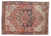 HAND-TIED PERSIAN HERIZ RUG, 1