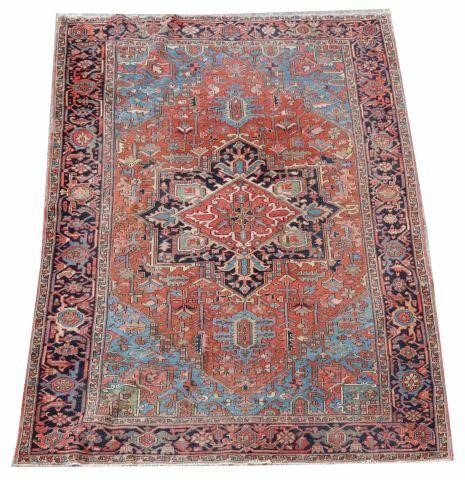 HAND-TIED PERSIAN HERIZ RUG,