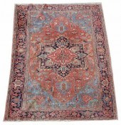 HAND-TIED PERSIAN HERIZ RUG, 1