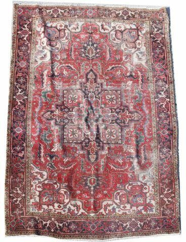 HAND-TIED PERSIAN HERIZ RUG,