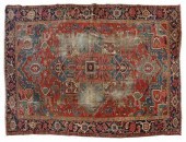 HAND-TIED PERSIAN HERIZ RUG, 1