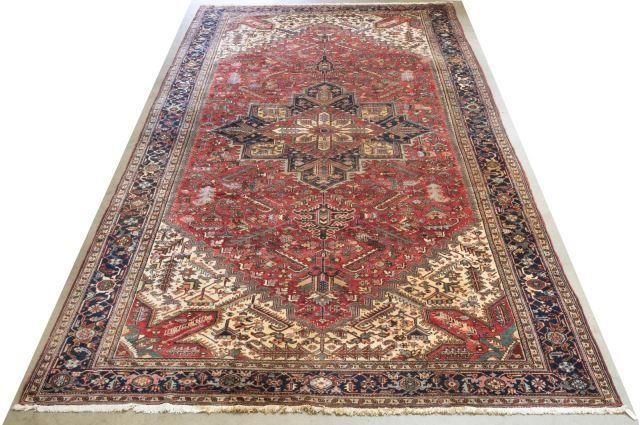 HAND-TIED PERSIAN HERIZ RUG, 26'