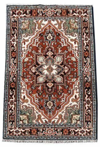 HAND-TIED PERSIAN HERIZ RUG, 6'0" X