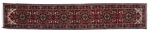 HAND-TIED PERSIAN HERIZ RUNNER,