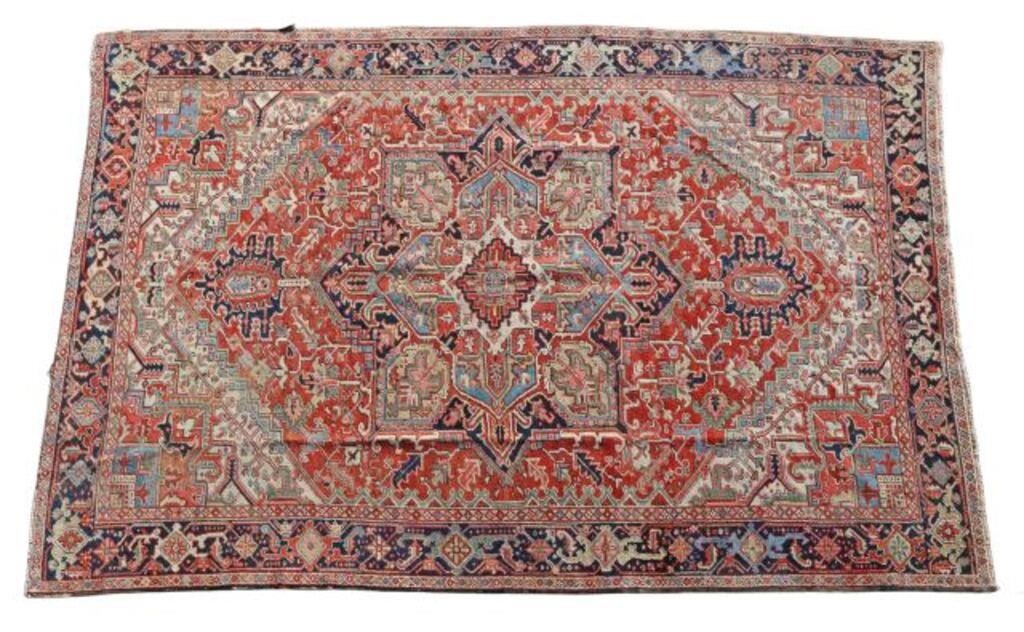 HAND-TIED PERSIAN HERIZ SERAPI RUG,