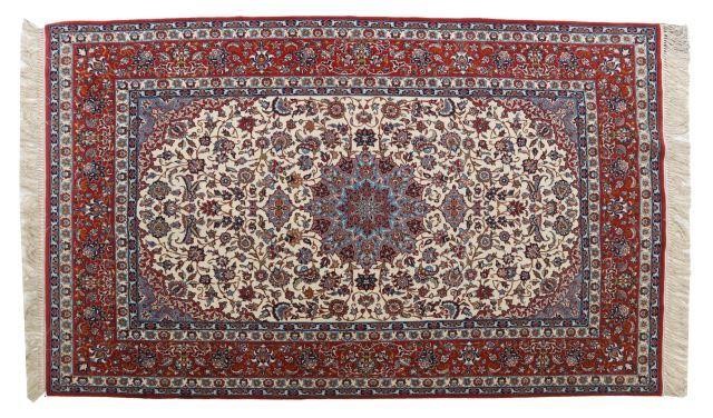 HAND-TIED PERSIAN ISFAHAN RUG, 7'1"