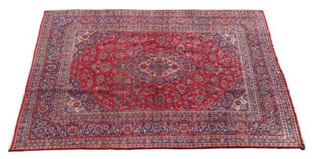 HAND-TIED PERSIAN KASHAN RUG,