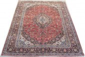 HAND-TIED PERSIAN KASHAN RUG,