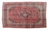 HAND-TIED PERSIAN KASHAN RUG,