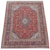 HAND-TIED PERSIAN KASHAN RUG,