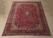 HAND-TIED PERSIAN KASHAN RUG,