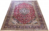 HAND-TIED PERSIAN KASHAN RUG,