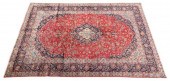 HAND-TIED PERSIAN KASHAN RUG,