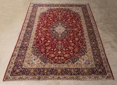 HAND-TIED PERSIAN KASHAN RUG,