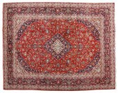 HAND-TIED PERSIAN KASHAN RUG,
