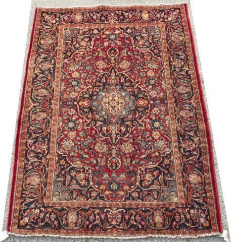 HAND-TIED PERSIAN KASHAN RUG,