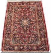 HAND-TIED PERSIAN KASHAN RUG,