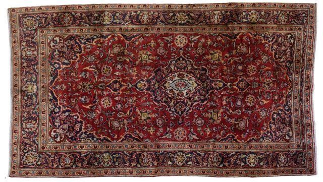 HAND-TIED PERSIAN KASHAN RUG,