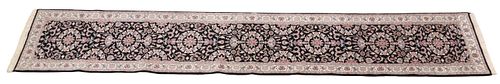 HAND-TIED PERSIAN KASHAN RUNNER,