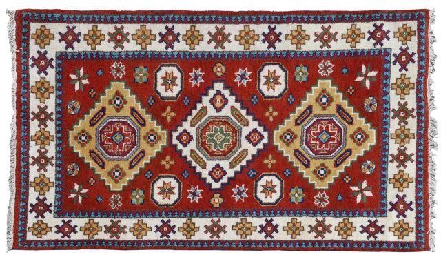 HAND-TIED PERSIAN KAZAK RUG, 6'3" X