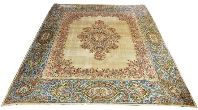 HAND-TIED PERSIAN KERMAN RUG, 15'3"