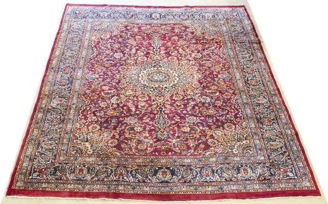 HAND-TIED PERSIAN MASHAD RUG,