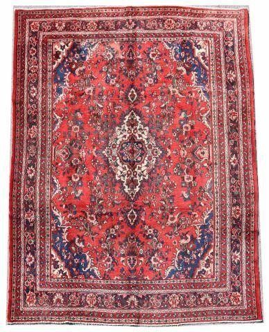 HAND-TIED PERSIAN MASHAD RUG,