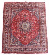 HAND-TIED PERSIAN MASHAD RUG,