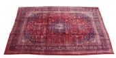 HAND-TIED PERSIAN MASHAD RUG,