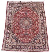 HAND-TIED PERSIAN MASHAD RUG,