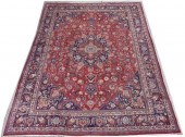 HAND-TIED PERSIAN MASHAD RUG,