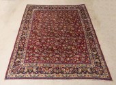 HAND-TIED PERSIAN MASHAD RUG,